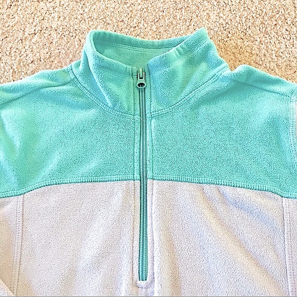 🆕⭐️OLD NAVY REALLY CUTE ZIP UP PULL OVER QUARTER ZIPPER UP BEAUTIFUL TEAL&GRAY - Picture 2 of 7